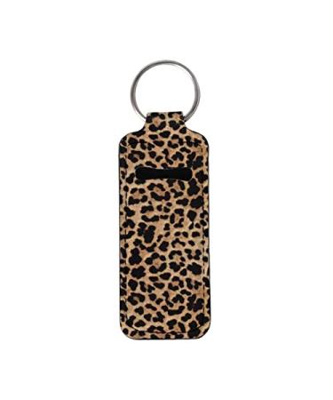 Youngerbaby Travel Lip Balm Holder Lipstick Carrier Holder Keychain Lippy Clip Chapstick Holder Keychain Lip Gloss Accessorie Leopard Print