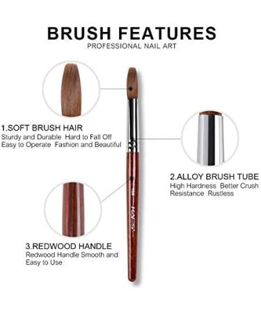 Alexnailart 4pcs Kolinsky Sable Acrylic Nail Brush Set - Red Wooden Handle, Manicure Design Pen for Acrylic Powder - Premium Quality - Buy Online on GoSupps.com