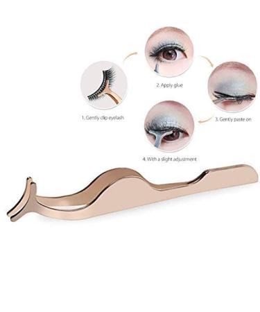JUNGEN Rose Gold False Eyelashes Curler & Applicator | Premium Eyelash Tweezers Clip | International Shipping Available - Buy Online on GoSupps.com