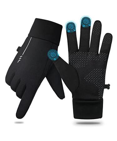 MixcMax Winter Gloves for Men Women - Thermal Running Gloves with Fleece Lining for Cold Weather, Windproof Touchscreen Lightweight Warm Gloves for Snow Cycling Driving Walking Medium