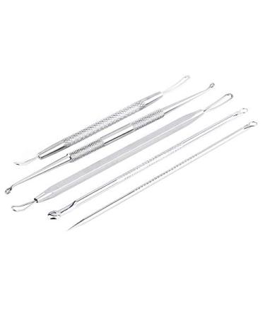 5Pcs/lot Blackhead Pimple Blemish Comedone Acne Extractor Remover Tool Needle Extractor Tool Set Kit - Silver
