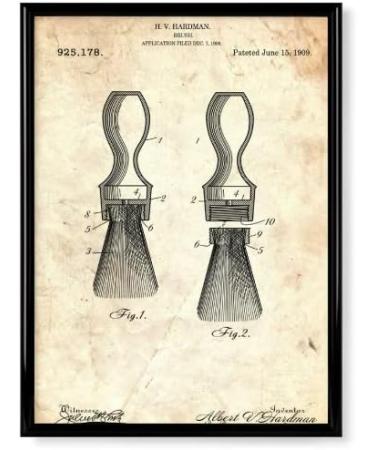 Artboxone Black Framed Fashion Shaving Brush Poster 18x13 cm - Antique Barber Art for Stylish Decor - Buy Online on GoSupps.com
