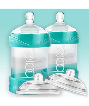 Bare Air-Free 4oz Twin + 2 Nipples by Bittylab. Perfe-Latch (breastfed Babies) & Easy-Latch (Babies fed with Baby Bottles). Cuts Down on Reflux  Colic  Gas  Fuss & Sleep Troubles. Easy Instructions.