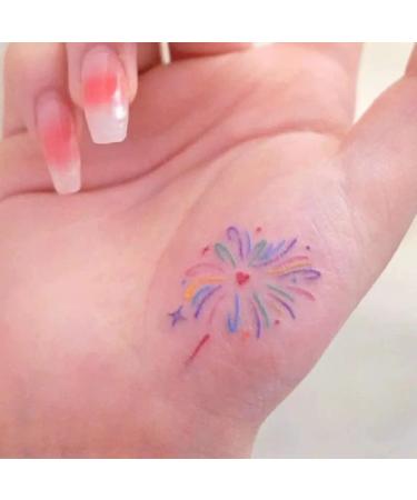 Fireworks Line Waterproof Temporary Tattoo Sticker - Multicolor Fantasy Butterfly Design - Buy Online on GoSupps.com