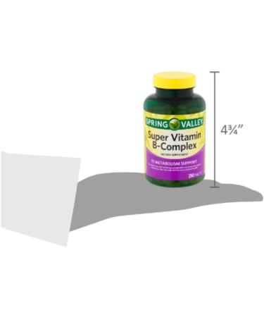Spring Valley Super Vitamin B-Complex 250 Count for Metabolism Support + STS Sticker - Buy Online on GoSupps.com