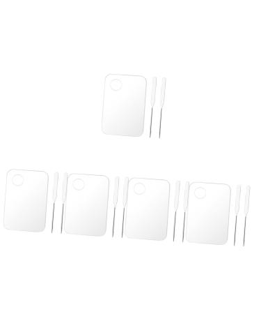 FRCOLOR 5 Sets Color Palette Palette Eye Shadows Palette Watercolor Painting Board Make up Pallets Makeup Palette Tray Spatula for Makeup Hand Paint Stainless Steel Paint Tray Cosmetic