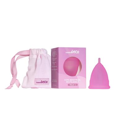 Farma Inca menstrual cup sizes S M and L - made from medical silicone hypoallergenic 100% safe simple operation up to 12 hours of protection with transport bag size L