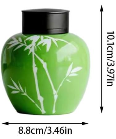 Sealed Tea Caddy Pure Hand-painted Green Bamboo Tea Cans for Home Use Double-layer Sealed Cans Tea Storage Cans Tea Jar with Lid - Buy Online on GoSupps.com