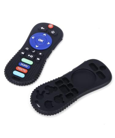 2-Pack Baby Teether Toys - Game Controller & TV Remote Shapes - Silicone Sensory Chew Toys for Babies 6-18 Months - Black+Blue - Toddler Boy and Girl - Buy Online on GoSupps.com