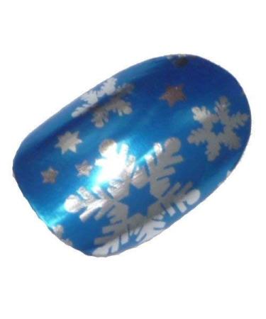 Chix Nails Nail Wraps Blue Silver Snowflake Christmas Chrome Fingers Toes Vinyl Foils