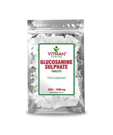 Glucosamine Sulphate 2KCl 90 Tablets (3 MTS Supply) | High Strength Glucosamine Tablets 2KCl | Made in The UK for VitMan Nutrition Nutrition