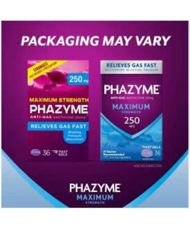 Buy Phazyme Maximum Strength Gas Relief - 250 mg Simethicone 36 Fast GELS x 4 Pack | International Shipping Available - Buy Online on GoSupps.com