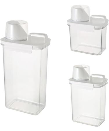 Laundry Detergent Dispenser Clear Airtight Washing Powder Dispenser with Scale and Cup 1800ML - Buy Online on GoSupps.com