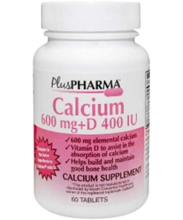 Plus Pharma Calcium + Vitamin D 600mg 60 Count - Bone Health Supplement - Buy Online on GoSupps.com