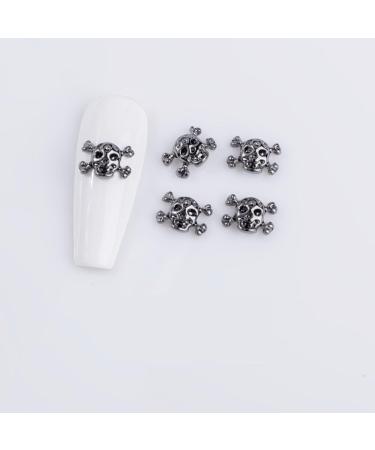 qbodp 50 Pcs Halloween Dark Style Nail Charms Fashion Nail Ornaments Skull Decorations for Nail Nail Supplies Nail Art Decoration Accessories