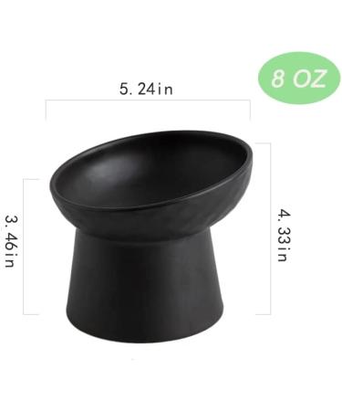 Small Ceramic Raised Cat Bowls - Tilted & Elevated for Stress-Free Feeding - Backflow Prevention - Dishwasher & Microwave Safe - Lead & Cadmium Free - Black - Buy Online on GoSupps.com