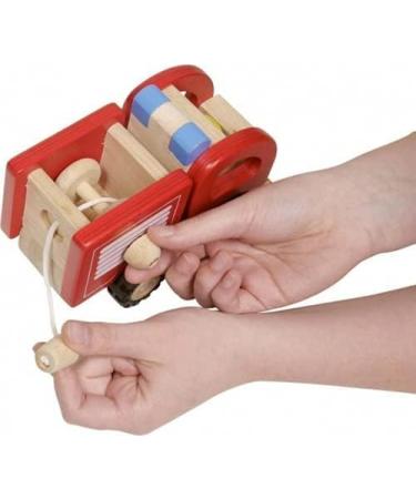 Goki 55927 Fire Brigade Red Fire Engine - International Shipping - Quality Wooden Toy for Kids - Buy Online on GoSupps.com
