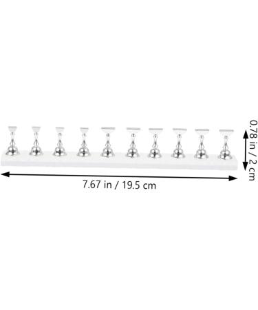WOFASHPURET Metal Stand 1 Set Nail Art Base Press on Nail Stand Beauty Nail Display Acrylic Metal Nail Mud Creative Nail Display 19.50X2.00X0.80CM Silver - Buy Online on GoSupps.com