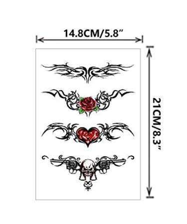 Flowers Butterfly Waterproof Temporary Waist Tattoo Stickers for Women - Buy Online on GoSupps.com