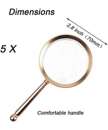 Magnifying Glass 5X Magnifier with Metal Handle High Clarity Loupe for Reading Books Inspection Magnifier Handheld Magnifying Glass Magnifier - Buy Online on GoSupps.com