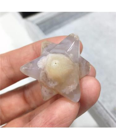 Natural Crystal Rough 1PC Natural Cherry Blossom Agate Crystal Stone Merkaba Hand Carved Crafts Home Decoration As Gift - (Size: 1PC 20mm) - Buy Online on GoSupps.com