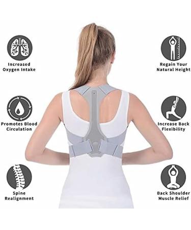 ZUIAI Adjustable Back Support Posture Orthotics Correction Belt Anti-Humpback Breathable (L) Large Grey - Buy Online on GoSupps.com
