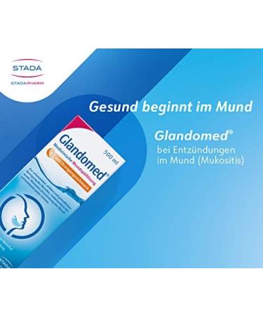 Glandomed Medical Mouthwash 500ml - Relieves Mucositis & Mouth Inflammation - Orange Flavor - 1 Pack - Buy Online on GoSupps.com