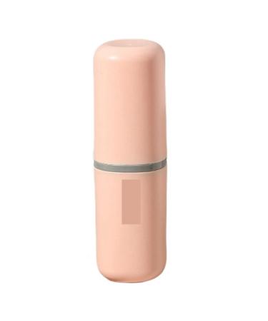Digjobk toothbrush mug Travel Portable Toothbrush Toothpaste Holder Storage Case Box Organizer HouseHold Storage Cup Bathroom Supplies (Color: Pink)