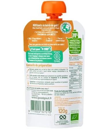 Good Go t - Organic - Mango Fruit Puree Bottle from 4 Months 120 g - Pack of 10 - Buy Online on GoSupps.com