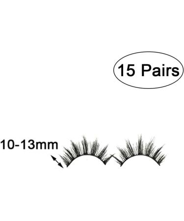 15 Pairs Natural Look Eyelashes Faux Mink Fake Eyelashes Light Volume False Lashes Fluffy Strip Lashes for wedding events photo shooting night out parties or daily use - Buy Online on GoSupps.com