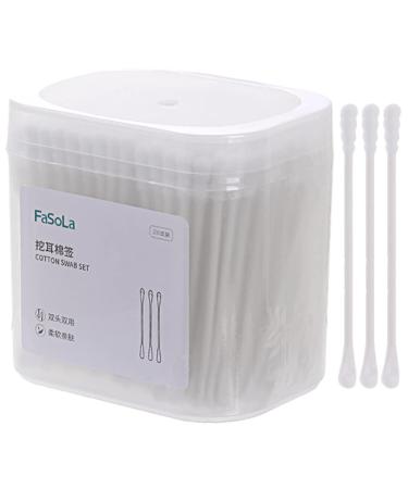 FRCOLOR 1 Box Disposable Cotton Swab Ear Cleaning Swabs Spiral Head Swabs Double-headed Swab Last Swab Baby Cotton Swabs Ear Cleaner Wooden Log Paddle Paper Shaft White Child 7.5x0.5cm White