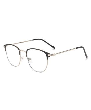 Forki's reading glasses unisex square polygon glasses for men and women metal frames glasses monochrome glasses short-sighted glasses -1.0-2.2 B -2.0