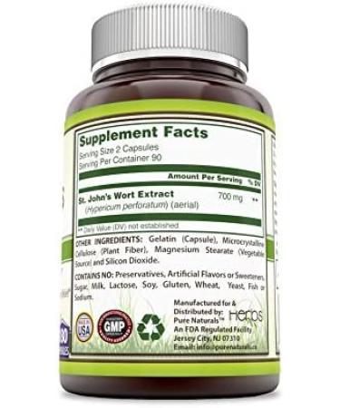Pure Naturals St. John's Wort 700mg 180 Capsules - Nervous System & Mood Support - Buy Online on GoSupps.com
