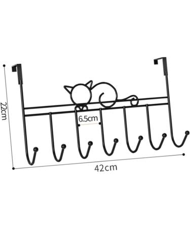 HOOTNEE 7 Door Hook Office decore Cabinet Decor Stainless Steel s Hooks Coat Racks Storage Rack Strip 42X22CM Black - Buy Online on GoSupps.com