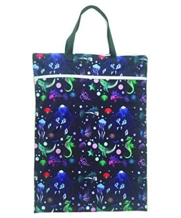 Large Hanging Wet/Dry Cloth Diaper Pail Bag for Reusable Diapers or Laundry (sea)