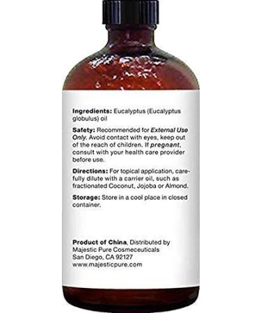 MAJESTIC PURE Eucalyptus Essential Oil 4 fl oz (Pack of 2) - Therapeutic Grade - Pure & Natural for Aromatherapy, Massage, and Household Uses - Buy Online on GoSupps.com