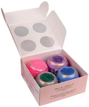 Geode Crystal Oasis Organic Bath Bomb Gift Set - Set of 4 x 100g with Pure Essential Oils - Buy Online on GoSupps.com
