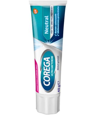 COREGA Ultra Adhesive Cream - Tasteless 40g | Strong Hold for Dentures - International Shipping Available - Buy Online on GoSupps.com