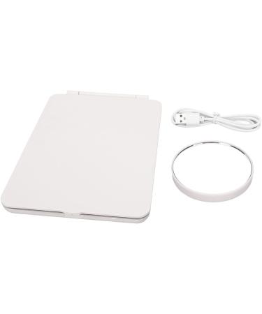 LED Mirror with Light Folding Mirror Compact Lighted Mirror Travel Mirror Adjustable Vanity Mirror with 10x Small Round Mirror Portable Rechargable Desk Makeup Mirror Set for Girls Gifts(White) - Buy Online on GoSupps.com