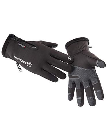 GORELOX Winter Warm Gloves,Touchscreen Cold Weather Driving Gloves Windproof Anti-Slip Sports Gloves for Cycling Running Skiing Hiking Climbing,Men & Women black Medium
