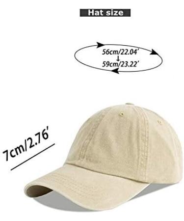 LANGZHEN Unisex Baseball Cap - 100% Cotton Adjustable Dad Hat for Men & Women - Khaki Washed Denim - Ideal for All Styles - Buy Online on GoSupps.com