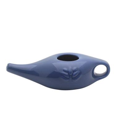 boomprospect Sinus Wash Pot Ceramic Neti Pot for Nasal Cleansing | Compact and Travel-Friendly Design | Natural Treatment for Sinus Blue