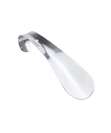 Antrader Stainless Steel Pocket Shoehorn Silver Tone Shoe Horn for Kids Men Women Metal Long Handle Lifter 5.7 Inch Long