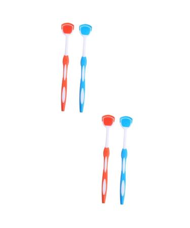 Beavorty 4 pieces tongue cleaning brush Tools Professional tongue cleaner of professional tongue scraps Multifunctional tongue tongue tongue tongue tongue brush nanoplasty Fresh blue orangex2st 19.5x3x0.6cmx2pcs