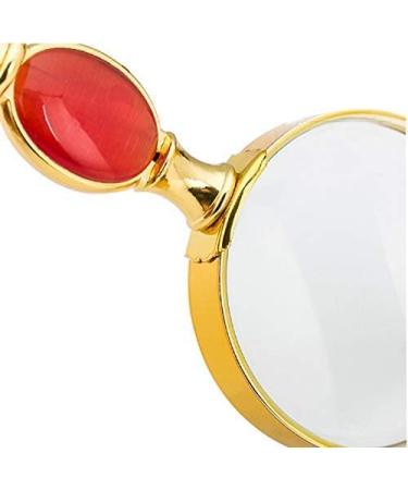 Glass with Light Handheld Glass Double Jade Handle Gold Full Metal Frame Enlargement Mirror 2X 4X 25x Lightweight Handheld Glass Good Times - Buy Online on GoSupps.com