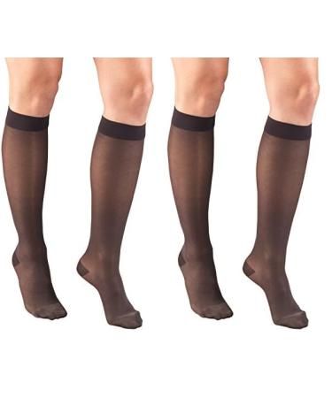 Truform Sheer Compression Stockings 15-20 mmHg Women's Knee High Length Diamond Pattern Charcoal Medium (1 Pair) (Pack of 2) Charcoal Diamond Pattern Medium (1 Pair) (Pack of 2) Diamond Pattern