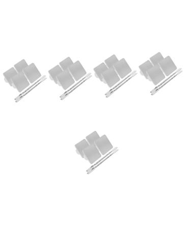 Sosoport 2 Sets Ring Palette Mini Spatula Tools Trowel Makeup Foundation Makeup Plate for Foundation Eyeshadow Silverx5pcs 4.30X3.30X2.00CMx5pcs