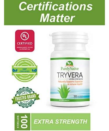 TRYVERA Aloe Vera Gels - Support for Interstitial Cystitis, Leaky Gut, Constipation, IBS & Ulcerative Colitis - 100 Softgels - Buy Online on GoSupps.com
