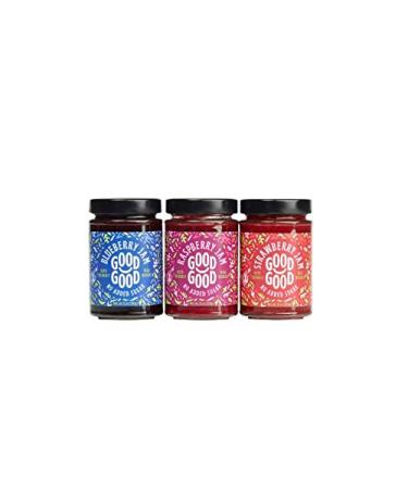 Good Good Assorted No Added Sugar Keto-Friendly Jams 3 Pack - Blueberry, Raspberry, and Strawberry Jam - Low Carb, Low-Calorie Vegan Breakfast Options