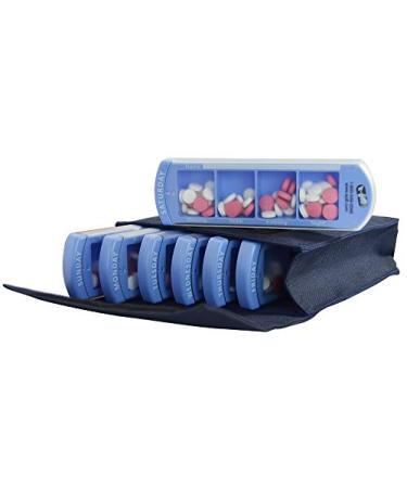 e-Pill 4 Times a Day x 7 Day Large Weekly Pill Organizer Vitamin and Medicine Pillbox - with Discreet Case